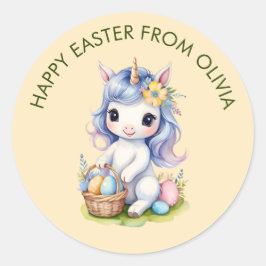 Schattigee Happy Easter  Eenhoorn Sticker