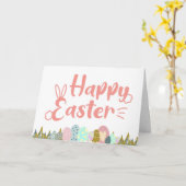 Schattigee Happy Easter Eggs Kaart (Gele Bloem)