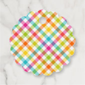 Schattigee Happy Easter Gepersonaliseerde Plaid Fa Bedankjes Labels (Achterkant)