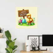 Schattigee Happy Easter haan Poster (Thuiskantoor)