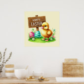 Schattigee Happy Easter haan Poster (Keuken)
