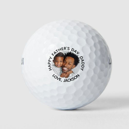 Schattigee Happy Fathers Day Daddy Foto Golfballen (Voorkant)
