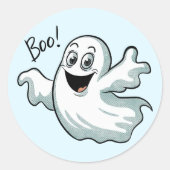 Schattigee Happy Ghost Round Sticker Set (Voorkant)