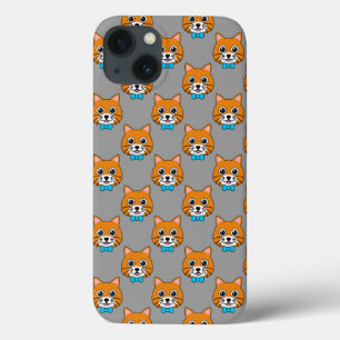 Schattigee Happy Ginger Cat met Papillon iPhone 13 Hoesje