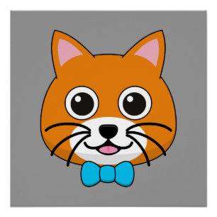 Schattigee Happy Ginger Cat met Papillon Perfect Poster