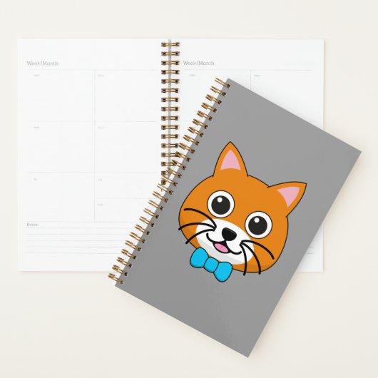 Schattigee Happy Ginger Cat met Papillon Planner (Display)