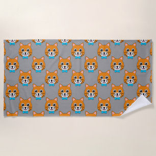 Schattigee Happy Ginger Cat met Papillon Strandlaken