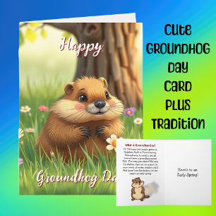 Schattigee Happy Groundhog Day & Geschiedenis Kaart