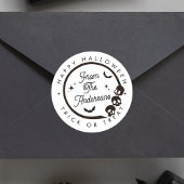 Schattigee Happy Halloween Trick or treat Skeleton Ronde Sticker
