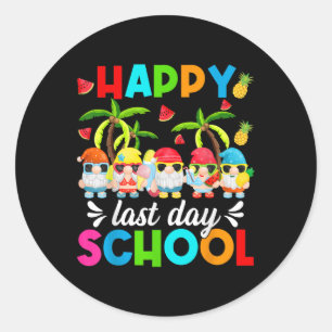 Schattigee Happy Last Day of School Gnomes Einde v Ronde Sticker