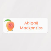 Schattigee Happy Mango Gele cartoon gepersonalisee Labels (Design 2)