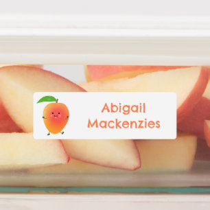 Schattigee Happy Mango Gele cartoon gepersonalisee Labels