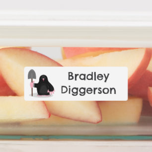 Schattigee Happy Mole cartoon gepersonaliseerd Labels