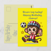 Schattigee Happy Monkey Voetballer Kaart (Voorkant / Achterkant)
