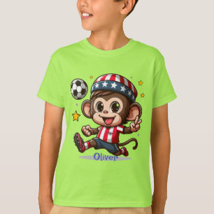 Schattigee Happy Monkey Voetballer T-shirt