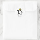Schattigee Happy Penguin - Dank u - Ronde Sticker (Tas)