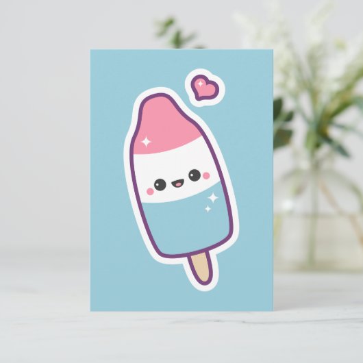 Schattigee Happy Popsicle verjaardagsuitnodigingen Kaart (Staand voorkant)