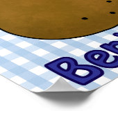 Schattigee Happy Potato Blue Gingham Custom Poster (Hoek)