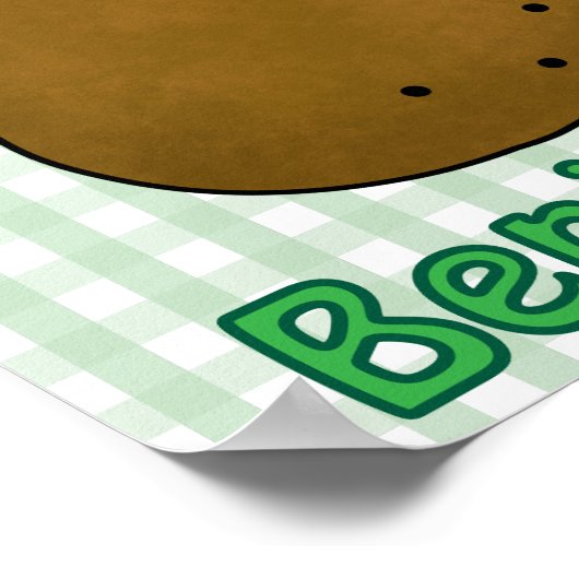 Schattigee Happy Potato Green Gingham Custom Poster (Hoek)