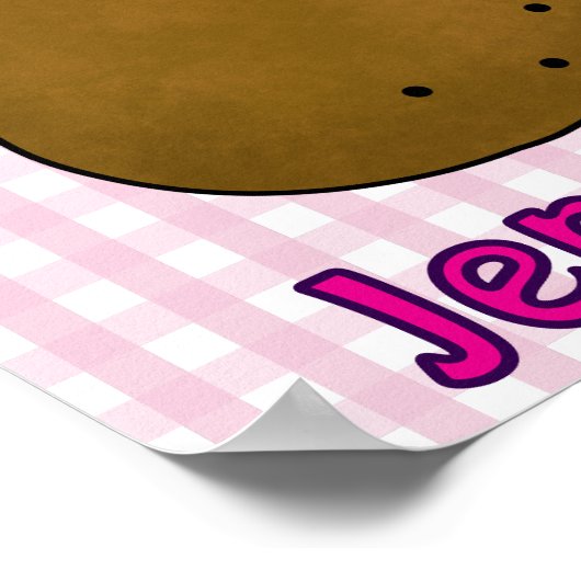 Schattigee Happy Potato Pink Gingham Custom Poster (Hoek)