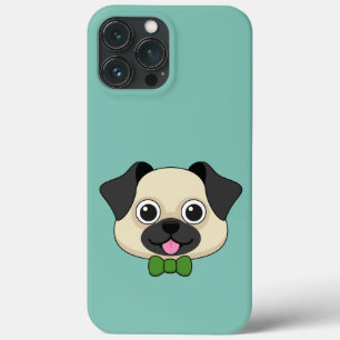 Schattigee Happy Pug Dog met Papillon iPhone 13 Pro Max Hoesje