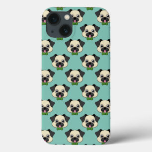 Schattigee Happy Pug Dog met Papillon iPhone 13 Hoesje