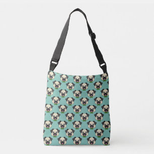 Schattigee Happy Pug Dog met Papillon Crossbody Tas