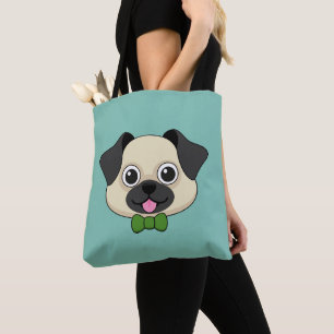 Schattigee Happy Pug Dog met Papillon Draagtas