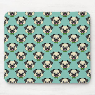 Schattigee Happy Pug Dog met Papillon Muismat