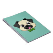 Schattigee Happy Pug Dog met Papillon Notitieboek (Rechterzijde)