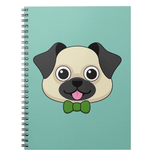 Schattigee Happy Pug Dog met Papillon Notitieboek (Voorkant)
