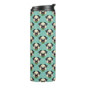 Schattigee Happy Pug Dog met Papillon Thermosbeker (Gedraaid links)