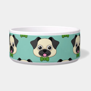 Schattigee Happy Pug Dog met Papillon Voerbakje