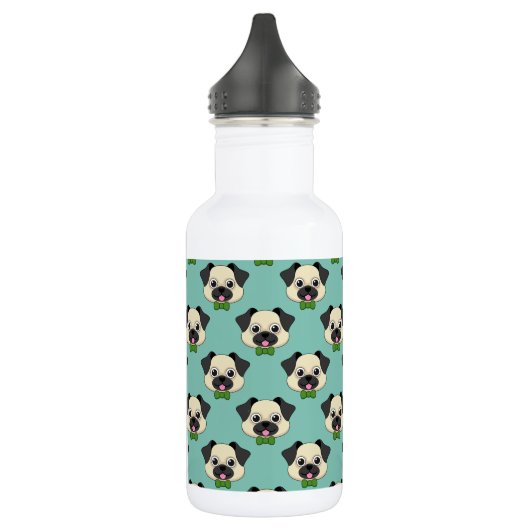 Schattigee Happy Pug Dog met Papillon Waterfles (Links)