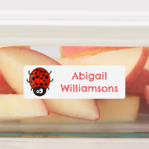 Schattigee Happy Red lieveheersbeestje cartoon gep Labels