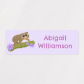 Schattigee Happy Slow Loris gepersonaliseerde cart Labels (Design 1)