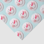 Schattigee Happy Snowman Faces Pattern Christmas Tissuepapier (Detail)