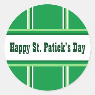 Schattigee Happy St. Patrick's Day gestreept groen Ronde Sticker