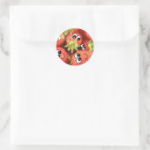 Schattigee Happy Strawberries Ronde Sticker (Tas)