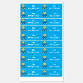 Schattigee Happy Sun Cloud Rainbow cartoon geperso Labels (Vel)