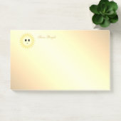 Schattigee Happy Sun op Golden Gradient Post-it® Notes (Kantoor)