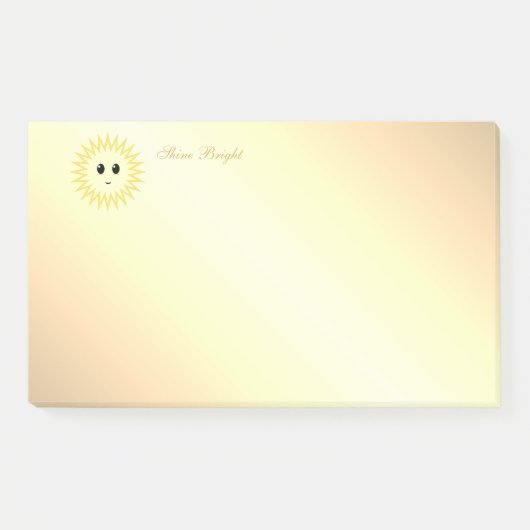 Schattigee Happy Sun op Golden Gradient Post-it® Notes (Voorkant)