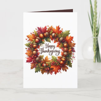Schattigee Happy Thanksgiving aanpasbare krans Feestdagen Kaart
