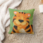 Schattigee Happy Tiger Face Square gooikussen Kussen (Deken)