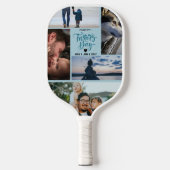 Schattigee Happy Vaderdag Photo Collage Aangepaste Pickleball Paddle (Voorkant)