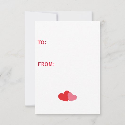 Schattigee Happy Valentine's Day Rode Cartoon Mons Notitiekaartje (Achterkant)