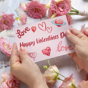 Schattigee Happy Valentins Day harten liefde ballo Briefkaart