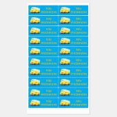 Schattigee Happy Yellow schoolbus cartoon geperson Labels (Vel)