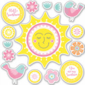 Schattigee Happy Yellow Sunshine Sticker (Voorkant)