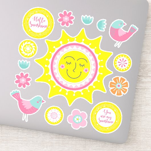 Schattigee Happy Yellow Sunshine Sticker (Detail)